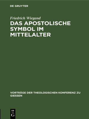 cover image of Das apostolische Symbol im Mittelalter